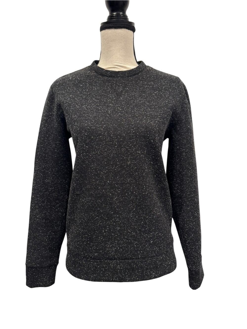 Club Monaco Speckled Black and White Crewneck Sweatshirt XS